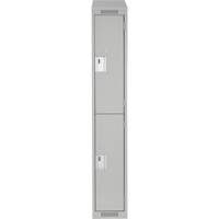 Clean Line Lockers, 2 -tier, 12" x 18" x 78", Steel, Grey, Rivet (Assembled) Planification Entrepots Molloy