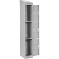 Casiers Clean Line, 3 niveaux, Bloc de 4, 48" x 18" x 78", Acier, Gris, Rivet (assembl&eacute;) Planification Entrepots Molloy