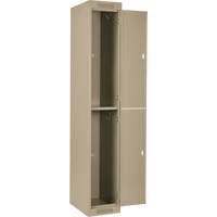 Clean Line Lockers, 2 -tier, Bank of 4, 48" x 18" x 72", Steel, Beige, Rivet (Assembled) Planification Entrepots Molloy