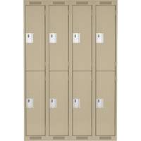 Clean Line Lockers, 2 -tier, Bank of 4, 48" x 18" x 72", Steel, Beige, Rivet (Assembled) Planification Entrepots Molloy