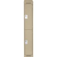 Casiers Clean Line, 2 niveaux, 12" x 18" x 78", Acier, Beige, Rivet (assembl&eacute;) Planification Entrepots Molloy