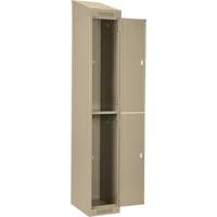 Clean Line Lockers, 2 -tier, Bank of 4, 48" x 18" x 78", Steel, Beige, Rivet (Assembled) Planification Entrepots Molloy