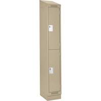 Casiers Clean Line, 2 niveaux, 12" x 18" x 82", Acier, Beige, Rivet (assembl&eacute;) Planification Entrepots Molloy