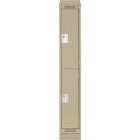 Casiers Clean Line, 2 niveaux, 12" x 18" x 82", Acier, Beige, Rivet (assembl&eacute;) Planification Entrepots Molloy