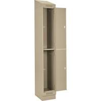 Clean Line Lockers, 2 -tier, Bank of 4, 48" x 18" x 82", Steel, Beige, Rivet (Assembled) Planification Entrepots Molloy
