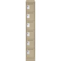 Clean Line Lockerette , 6 -tier, 12" x 18" x 82", Steel, Beige, Rivet (Assembled) Planification Entrepots Molloy