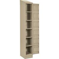 Petits casiers Clean Line, 6 niveaux, Bloc de 4, 48" x 18" x 82", Acier, Beige, Rivet (assembl&eacute;) Planification Entrepots Molloy