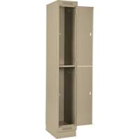 Clean Line Lockers, 2 -tier, Bank of 4, 48" x 18" x 76", Steel, Beige, Rivet (Assembled) Planification Entrepots Molloy