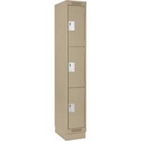 Casiers Clean Line, 3 niveaux, 12" x 18" x 76", Acier, Beige, Rivet (assembl&eacute;) Planification Entrepots Molloy