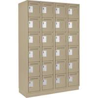 Petits casiers Clean Line, 6 niveaux, Bloc de 4, 48" x 18" x 76", Acier, Beige, Rivet (assembl&eacute;) Planification Entrepots Molloy