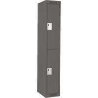 Clean Line Lockers, 2 -tier, 12" x 18" x 72", Steel, Charcoal, Rivet (Assembled) Planification Entrepots Molloy