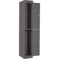 Clean Line Lockers, 2 -tier, Bank of 4, 48" x 18" x 72", Steel, Charcoal, Rivet (Assembled) Planification Entrepots Molloy
