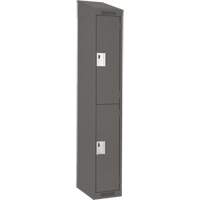 Clean Line Lockers, 2 -tier, 12" x 18" x 78", Steel, Charcoal, Rivet (Assembled) Planification Entrepots Molloy