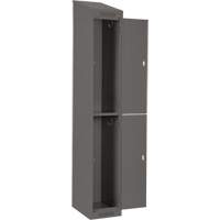 Clean Line Lockers, 2 -tier, Bank of 4, 48" x 18" x 78", Steel, Charcoal, Rivet (Assembled) Planification Entrepots Molloy