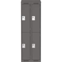 Clean Line Lockers, 2 -tier, Bank of 2, 24" x 18" x 78", Steel, Charcoal, Rivet (Assembled) Planification Entrepots Molloy