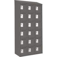 Clean Line Lockerette, 6 -tier, Bank of 3, 36" x 18" x 78", Steel, Charcoal, Rivet (Assembled) Planification Entrepots Molloy