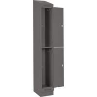 Clean Line Lockers, 2 -tier, Bank of 4, 48" x 18" x 82", Steel, Charcoal, Rivet (Assembled) Planification Entrepots Molloy