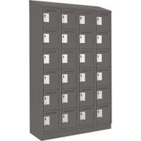 Clean Line Lockerette, 6 -tier, Bank of 4, 48" x 18" x 82", Steel, Charcoal, Rivet (Assembled) Planification Entrepots Molloy