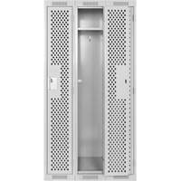 Casiers Clean Line, Bloc de 3, 36" x 15" x 72", Acier, Gris, Rivet (assembl&eacute;), Perfor&eacute; Planification Entrepots Molloy