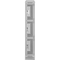 Casiers Clean Line, 3 niveaux, 12" x 18" x 82", Acier, Gris, Rivet (assembl&eacute;), Perfor&eacute; Planification Entrepots Molloy