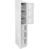Assembled Lockerettes Clean Line Perforated Economy Lockers, 6 -tier, 18" x 72" x 12", Steel Planification Entrepots Molloy