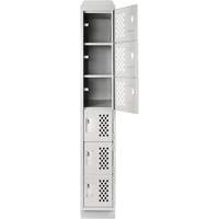 Assembled Lockerettes Clean Line Perforated Economy Lockers, 6 -tier, 18" x 72" x 12", Steel Planification Entrepots Molloy