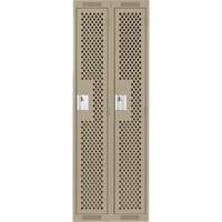 Clean Line Lockers, Bank of 2, 24" x 15" x 72", Steel, Beige, Rivet (Assembled), Perforated Planification Entrepots Molloy