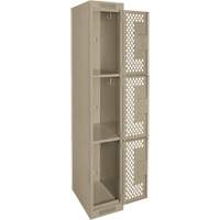 Casiers Clean Line, 3 niveaux, 12" x 12" x 72", Acier, Beige, Rivet (assembl&eacute;), Perfor&eacute; Planification Entrepots Molloy