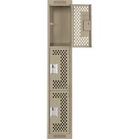 Casiers Clean Line, 3 niveaux, 12" x 12" x 72", Acier, Beige, Rivet (assembl&eacute;), Perfor&eacute; Planification Entrepots Molloy