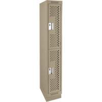 Casiers Clean Line, 2 niveaux, 12" x 12" x 76", Acier, Beige, Rivet (assembl&eacute;), Perfor&eacute; Planification Entrepots Molloy