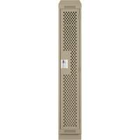 Clean Line Lockers, 12" x 18" x 82", Steel, Beige, Rivet (Assembled), Perforated Planification Entrepots Molloy