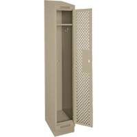 Clean Line Lockers, 12" x 18" x 82", Steel, Beige, Rivet (Assembled), Perforated Planification Entrepots Molloy