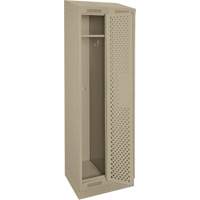 Clean Line Lockers, Bank of 2, 24" x 18" x 82", Steel, Beige, Rivet (Assembled), Perforated Planification Entrepots Molloy