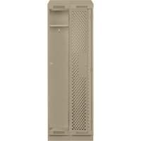 Clean Line Lockers, Bank of 2, 24" x 18" x 82", Steel, Beige, Rivet (Assembled), Perforated Planification Entrepots Molloy