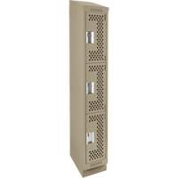 Casiers Clean Line, 3 niveaux, 12" x 18" x 82", Acier, Beige, Rivet (assembl&eacute;), Perfor&eacute; Planification Entrepots Molloy