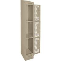 Casiers Clean Line, 3 niveaux, 12" x 18" x 82", Acier, Beige, Rivet (assembl&eacute;), Perfor&eacute; Planification Entrepots Molloy
