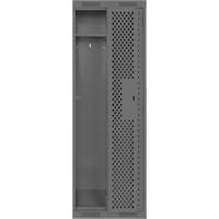 Clean Line Lockers, Bank of 2, 24" x 15" x 72", Steel, Charcoal, Rivet (Assembled), Perforated Planification Entrepots Molloy