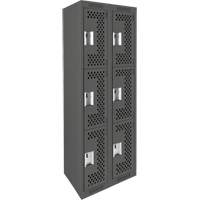 Casiers Clean Line, 3 niveaux, Bloc de 2, 24" x 12" x 72", Acier, Charbon, Rivet (assembl&eacute;), Perfor&eacute; Planification Entrepots Molloy