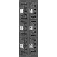 Casiers Clean Line, 3 niveaux, Bloc de 2, 24" x 12" x 72", Acier, Charbon, Rivet (assembl&eacute;), Perfor&eacute; Planification Entrepots Molloy