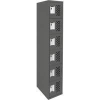 Assembled Lockerettes Clean Line Perforated Economy Lockers, 6 -tier, 18" x 72" x 12", Steel Planification Entrepots Molloy