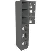 Assembled Lockerettes Clean Line Perforated Economy Lockers, 6 -tier, 18" x 72" x 12", Steel Planification Entrepots Molloy