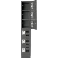 Assembled Lockerettes Clean Line Perforated Economy Lockers, 6 -tier, 18" x 72" x 12", Steel Planification Entrepots Molloy