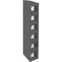 Assembled Lockerettes Clean Line Perforated Economy Lockers, 6 -tier, 18" x 72" x 12", Steel Planification Entrepots Molloy