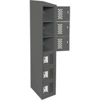 Assembled Lockerettes Clean Line Perforated Economy Lockers, 6 -tier, 18" x 72" x 12", Steel Planification Entrepots Molloy