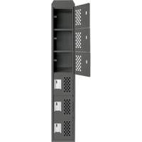 Assembled Lockerettes Clean Line Perforated Economy Lockers, 6 -tier, 18" x 72" x 12", Steel Planification Entrepots Molloy