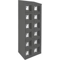Assembled Lockerettes Clean Line Perforated Economy Lockers, 6 -tier, Bank of 2, 18" x 72" x 12", Steel Planification Entrepots Molloy