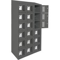 Assembled Lockerettes Clean Line Perforated Economy Lockers, 6 -tier, Bank of 3, 18" x 72" x 12", Steel Planification Entrepots Molloy