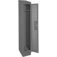 Clean Line Lockers, 12" x 18" x 82", Steel, Charcoal, Rivet (Assembled), Perforated Planification Entrepots Molloy
