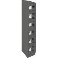 Assembled Lockerettes Clean Line Perforated Economy Lockers, 6 -tier, 18" x 72" x 12", Steel Planification Entrepots Molloy