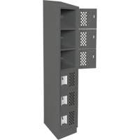 Assembled Lockerettes Clean Line Perforated Economy Lockers, 6 -tier, 18" x 72" x 12", Steel Planification Entrepots Molloy